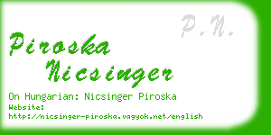 piroska nicsinger business card